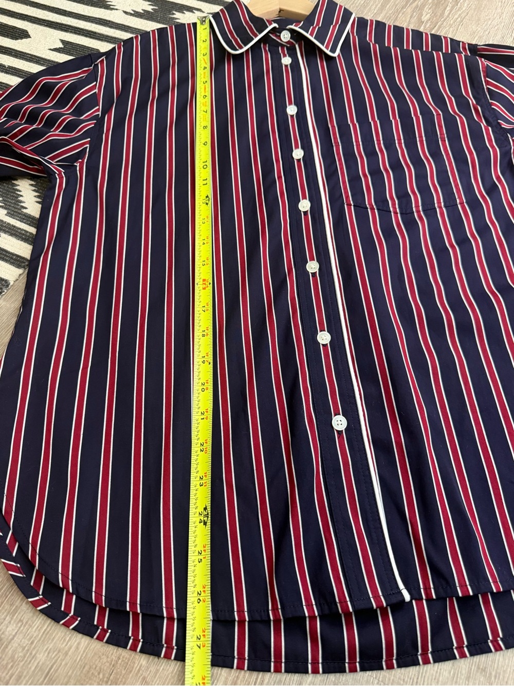 NWT Madewell Long Button-Up Shirt in Stripe Poplin Small - Picture 9 of 12
